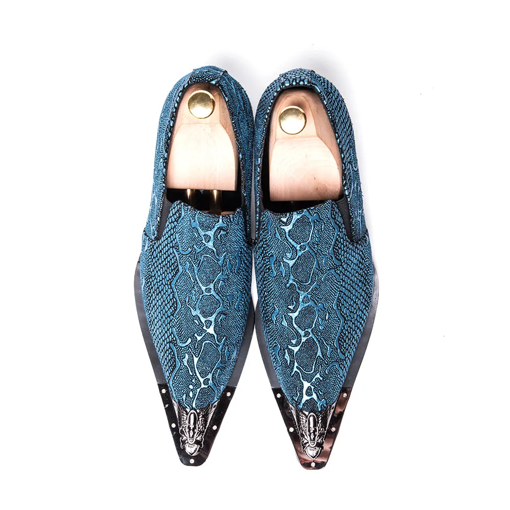 AOMISHOES™  Italian Red Snake Dress Shoes #8024