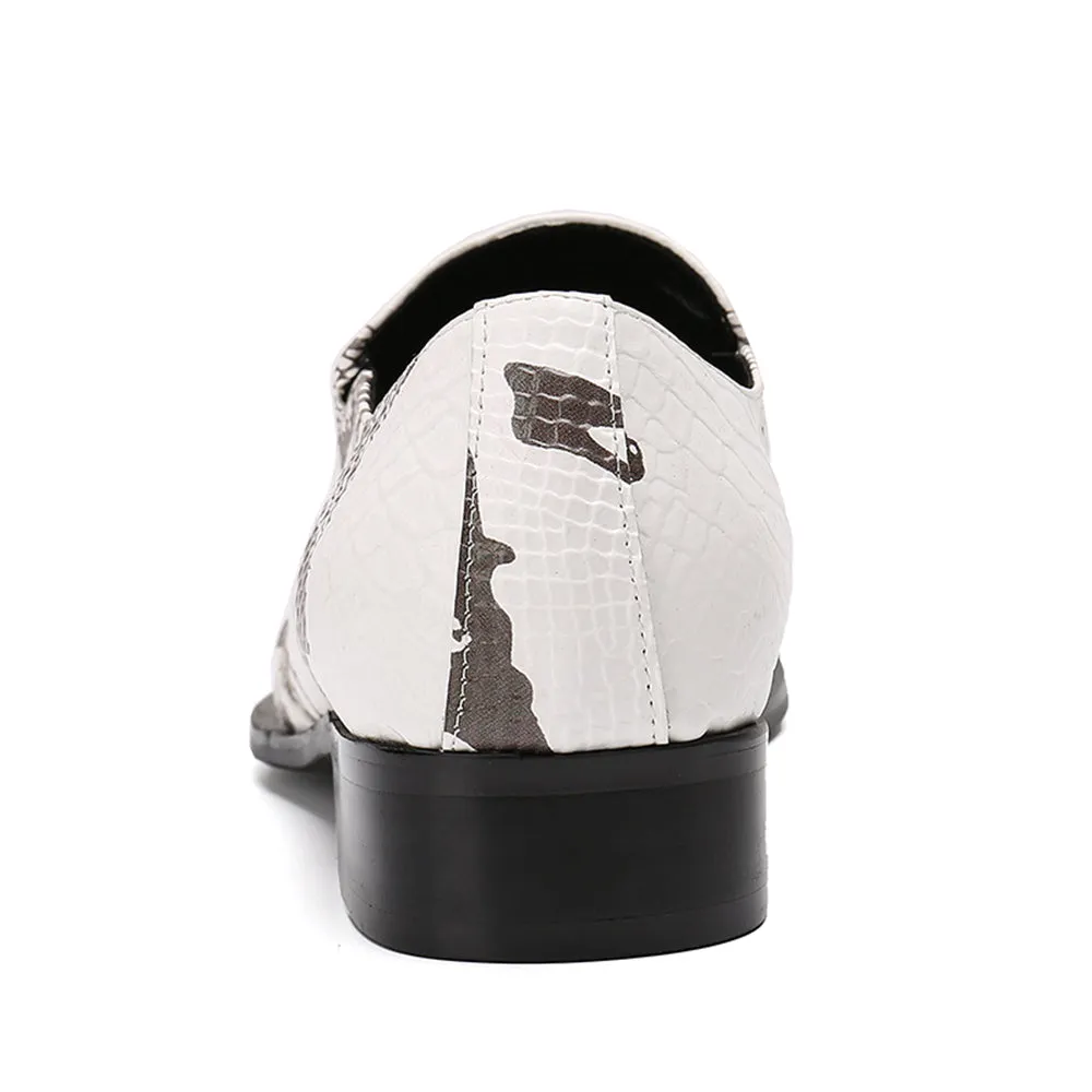 AOMISHOES™  Print White Dress Shoes #8033