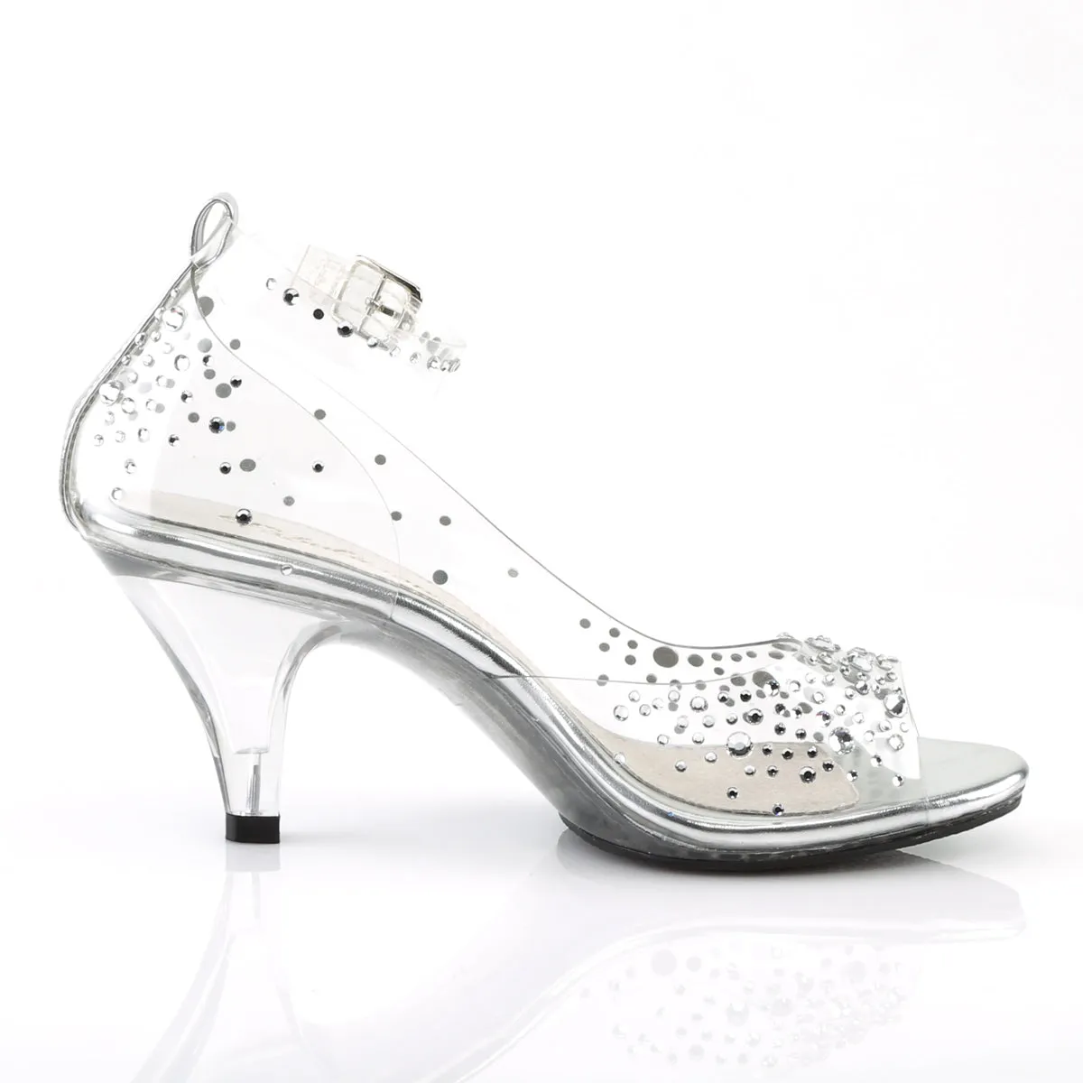 BELLE-330RS Fabulicious 3" Belle Clear Sexy Shoes (Posing Shoes)