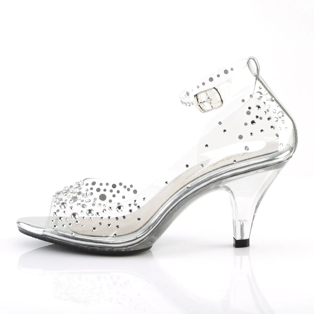 BELLE-330RS Fabulicious 3" Belle Clear Sexy Shoes (Posing Shoes)