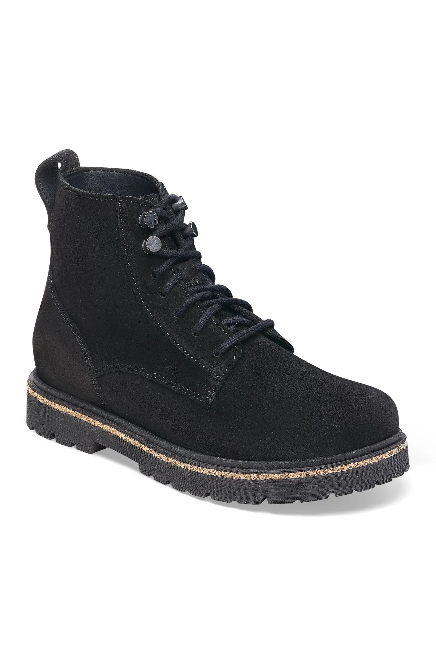 Birkenstock Highwood Lace Mid Boots Black Suede Leather Narrow Fit 1028893
