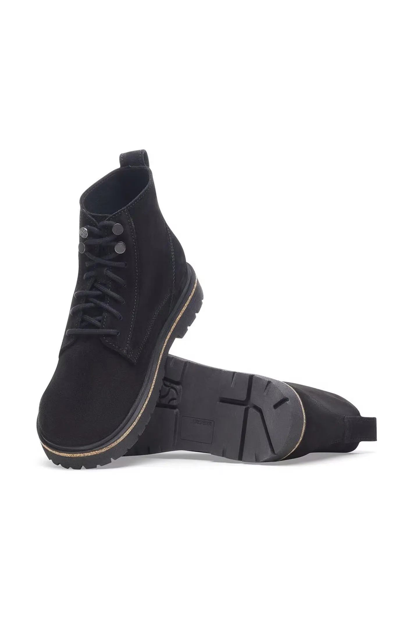 Birkenstock Highwood Lace Mid Boots Black Suede Leather Narrow Fit 1028893
