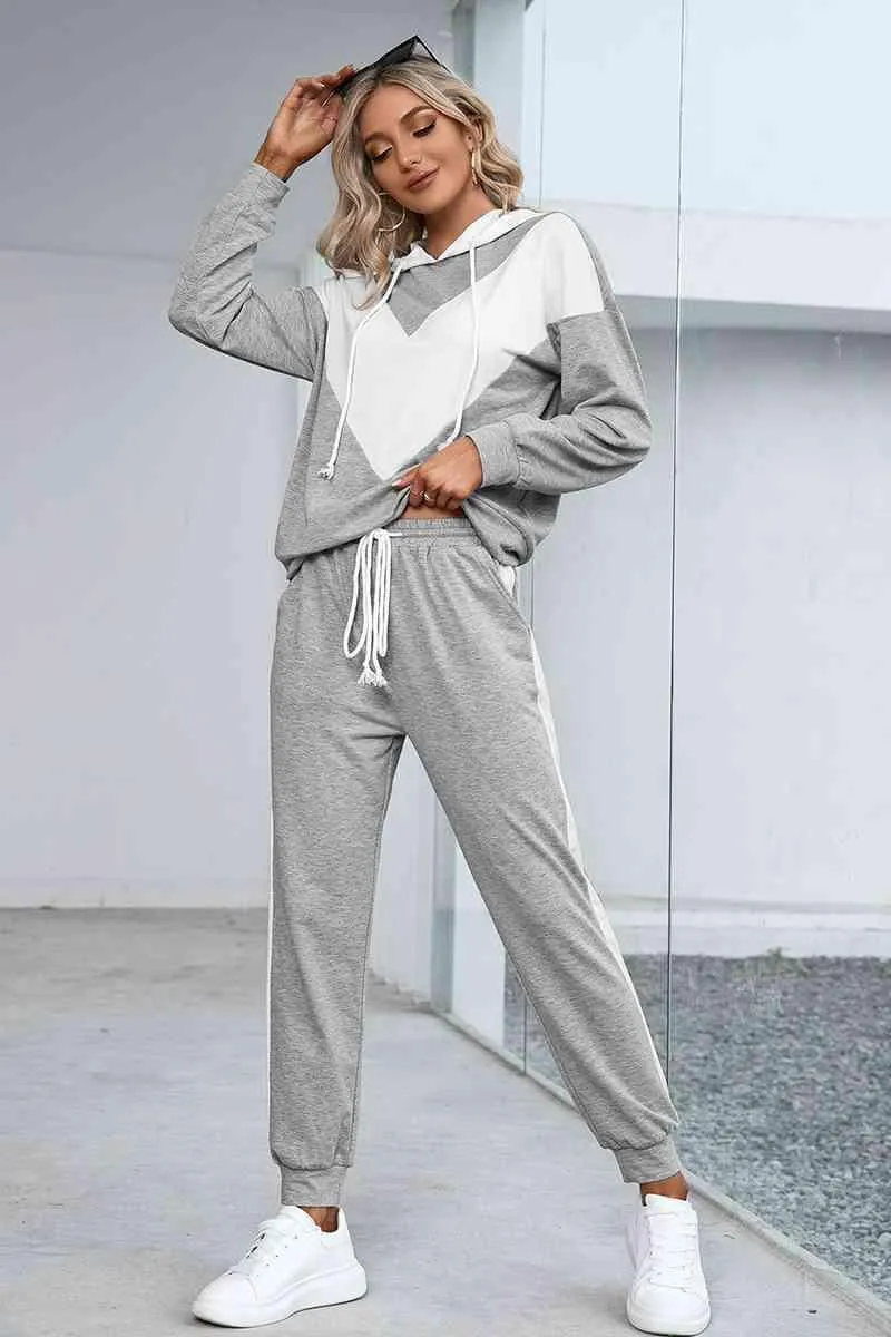 Chevron Gray Hoodie and Jogger Set