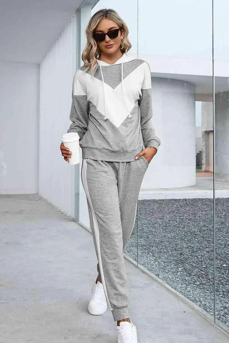 Chevron Gray Hoodie and Jogger Set