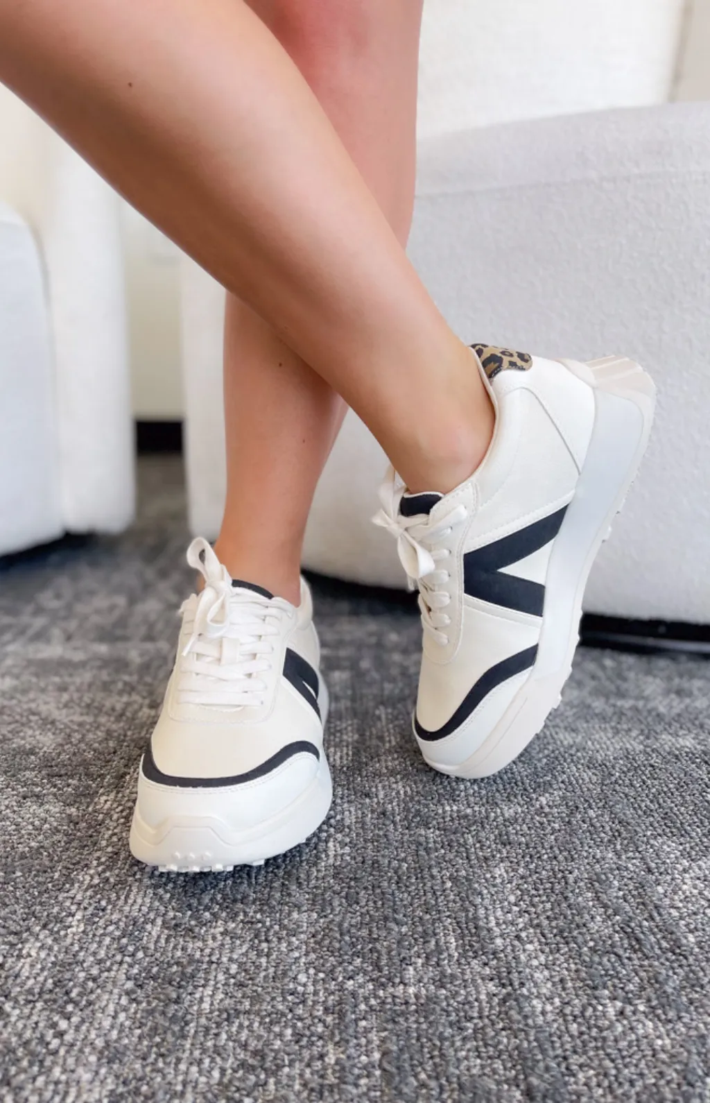 Eddie Lace Up White MIA Sneakers