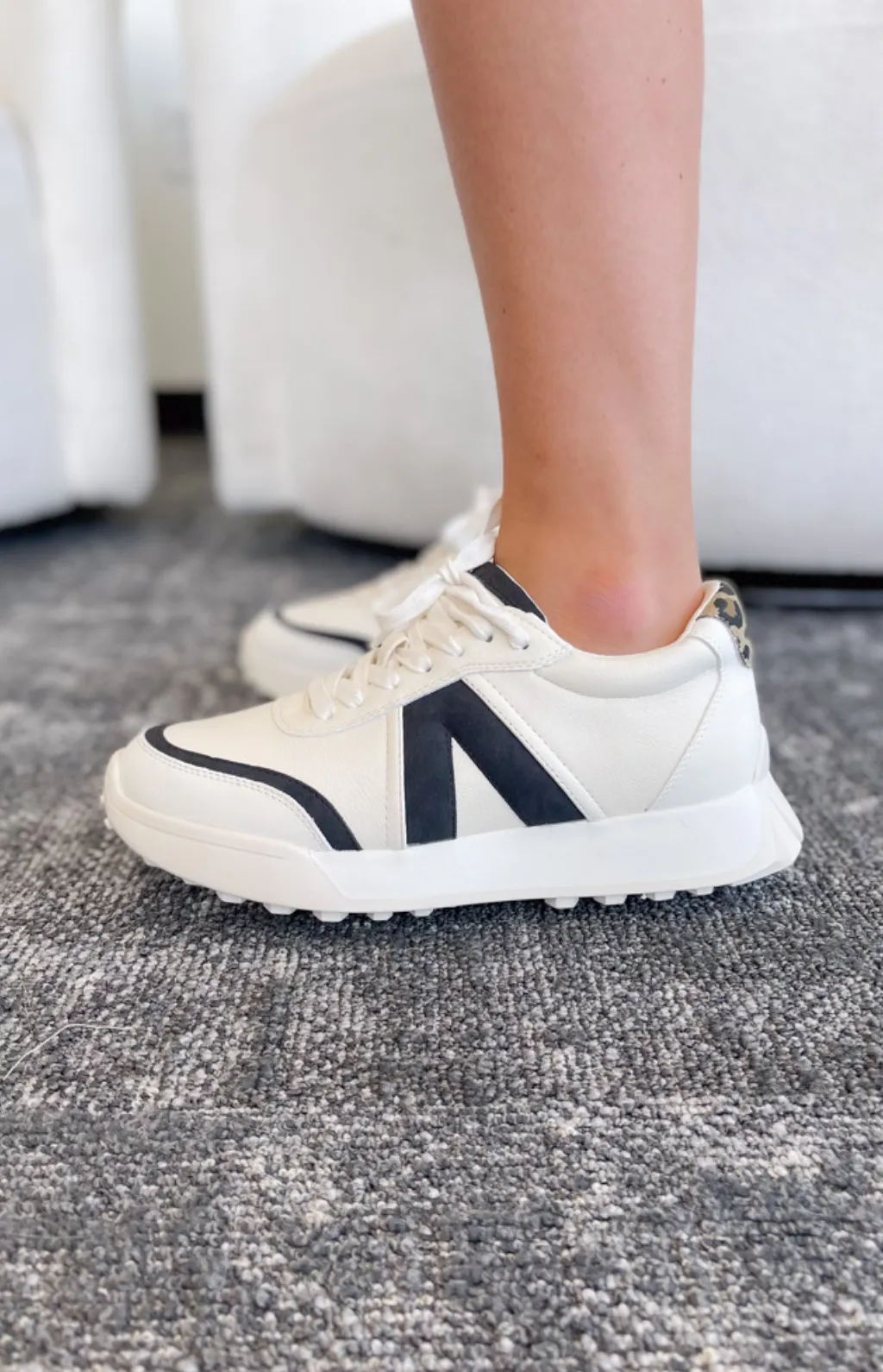 Eddie Lace Up White MIA Sneakers