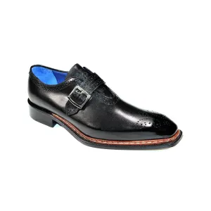 Emilio Franco Filippo Men's Shoes Black Calf-Skin Leather Monkstraps (EF1194)