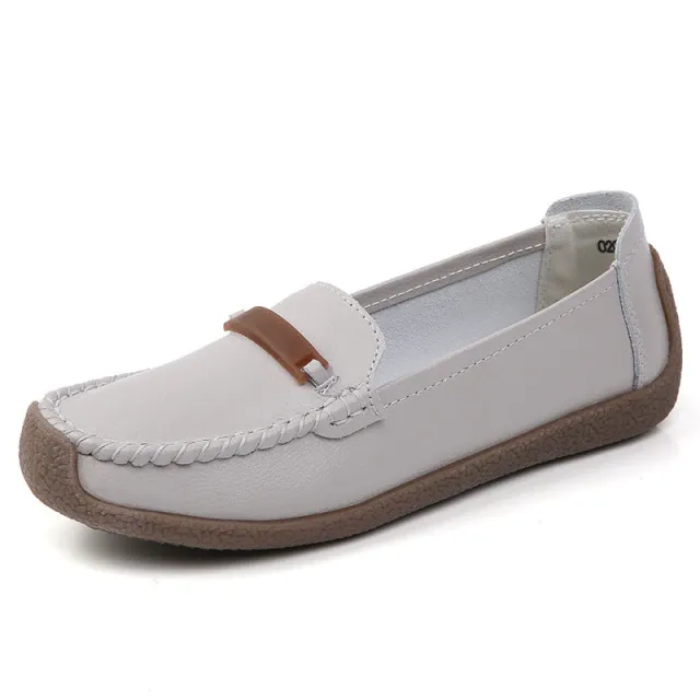 Enzo Women's Flat Leather Loafer Shoes