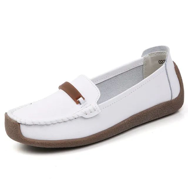 Enzo Women's Flat Leather Loafer Shoes