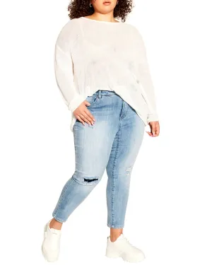 Kailani Cropped Deconstructed Skinny Jean | Light Wash