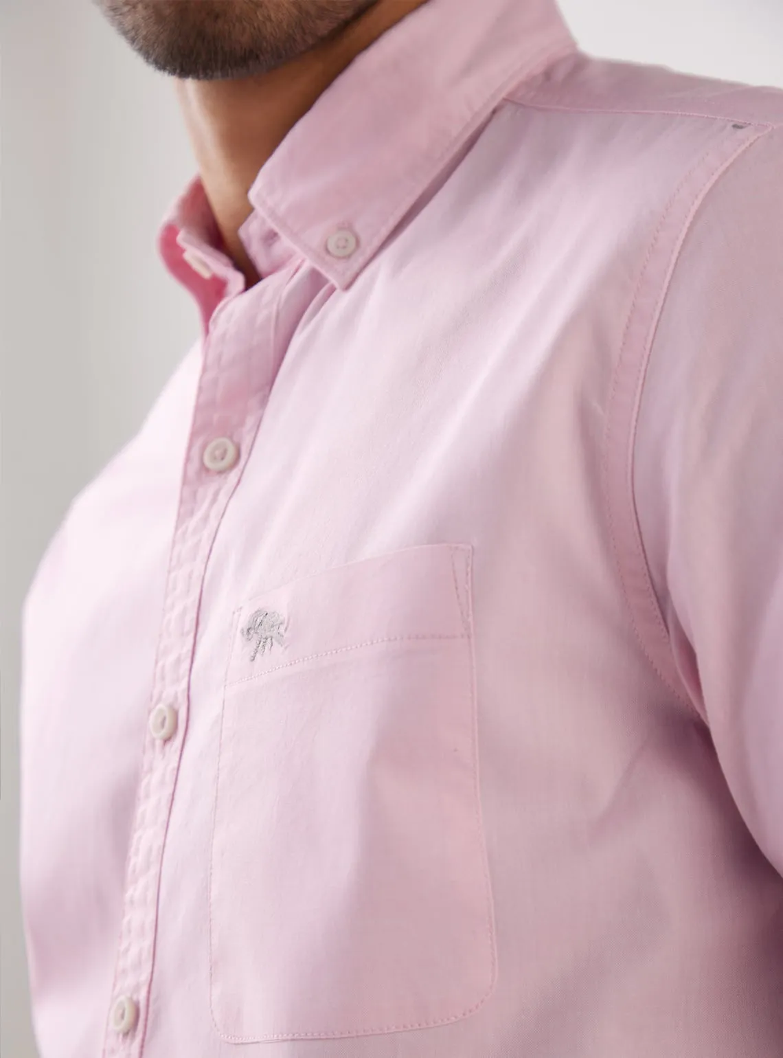 Oxford Pink Half Silver Mark Shirt