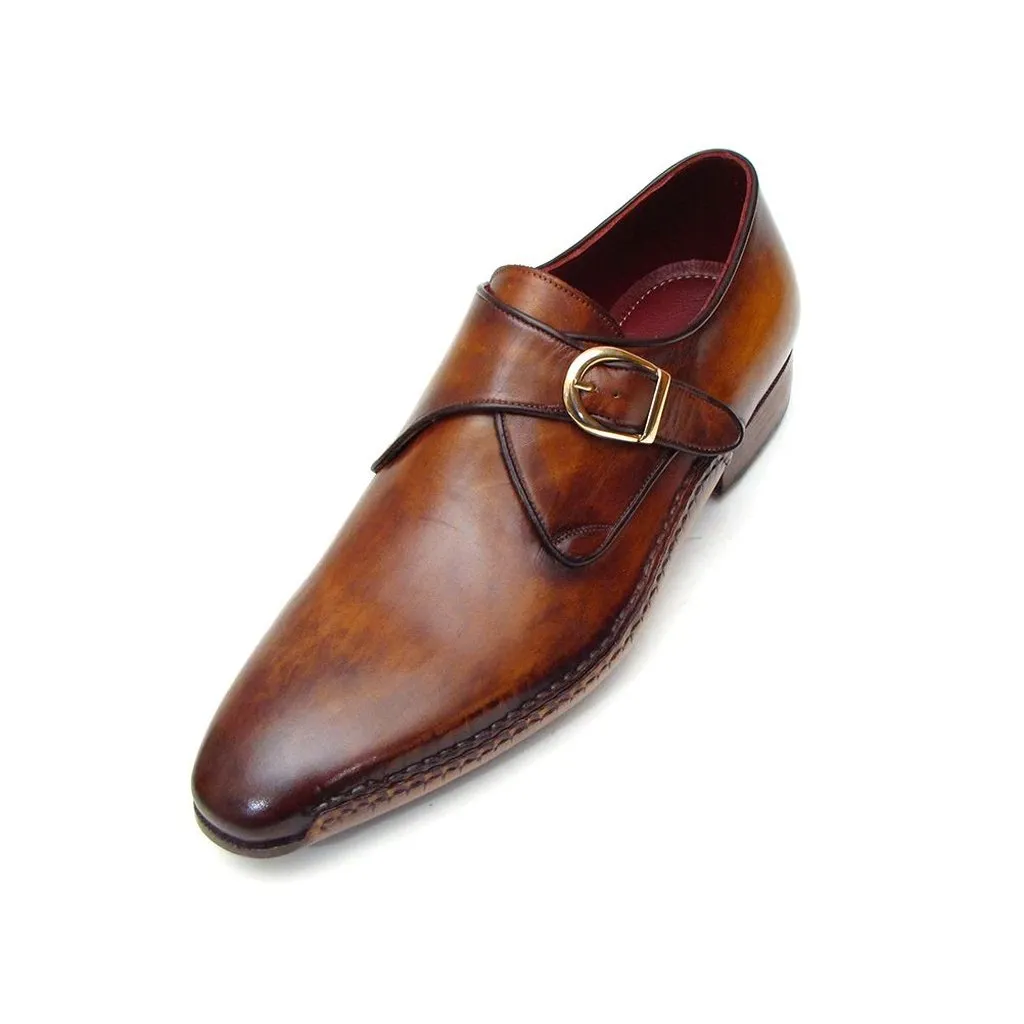 Paul Parkman Men's Single Monkstraps Brown Leather (ID#69V5E)