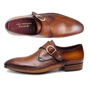 Paul Parkman Men's Single Monkstraps Brown Leather (ID#69V5E)