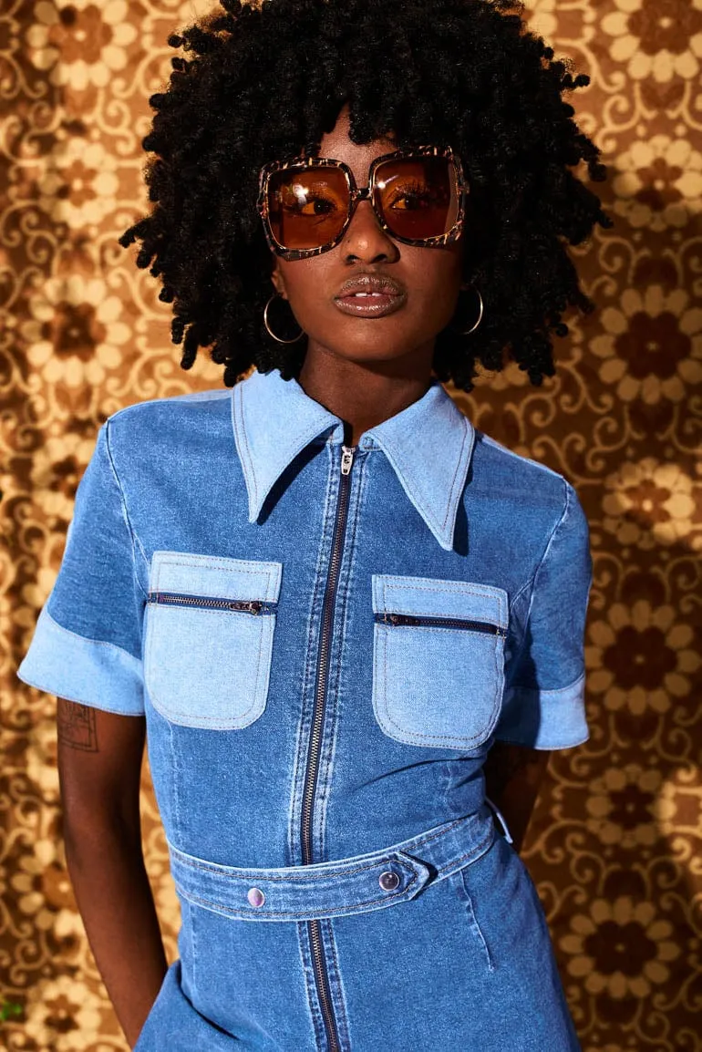 Ramble On Denim Zip Jumpsuit