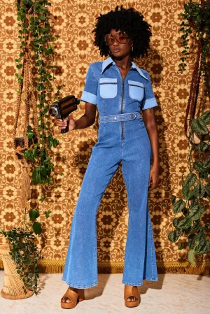 Ramble On Denim Zip Jumpsuit