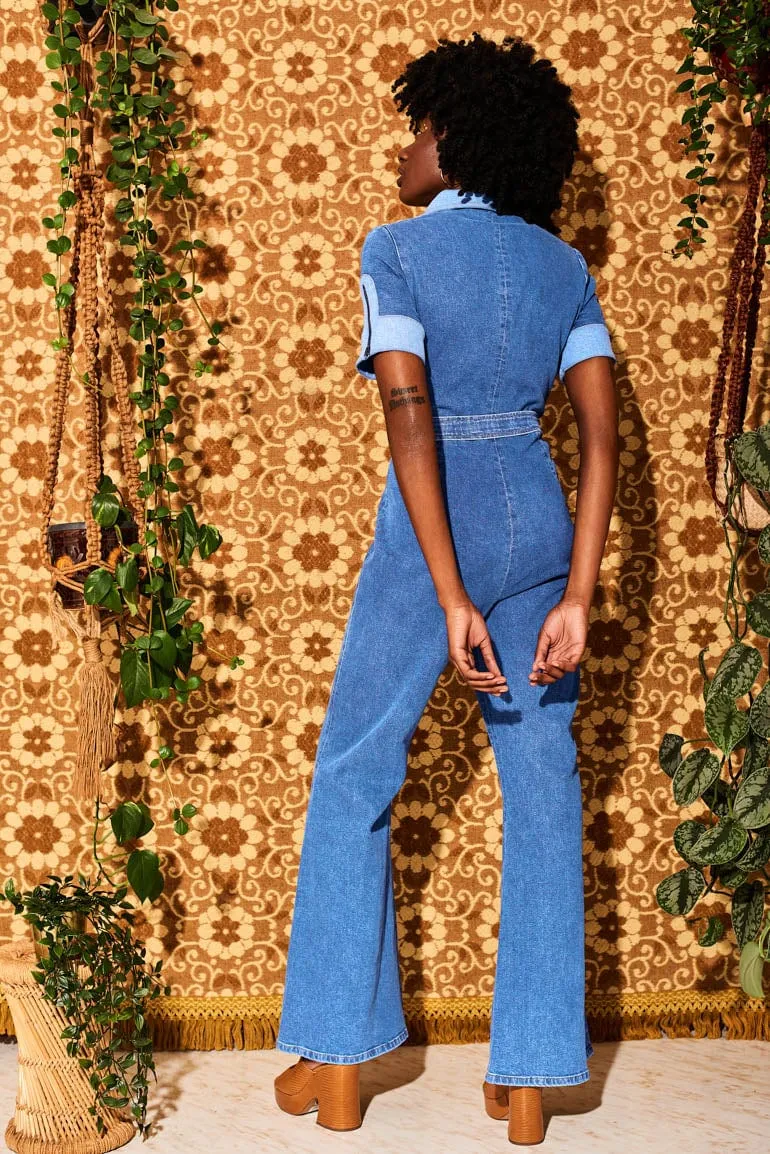 Ramble On Denim Zip Jumpsuit