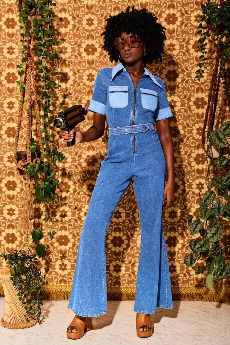 Ramble On Denim Zip Jumpsuit