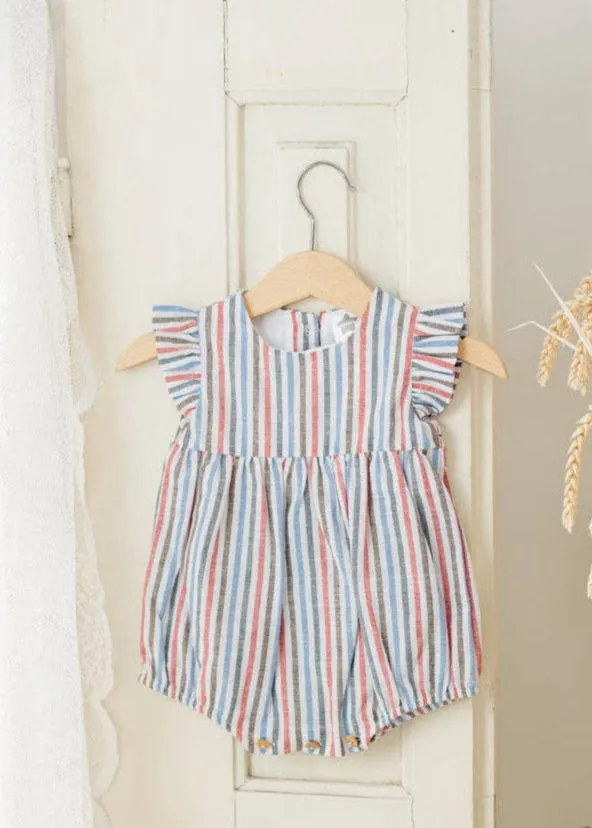 Red White and Blue Striped Romper