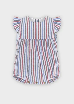 Red White and Blue Striped Romper