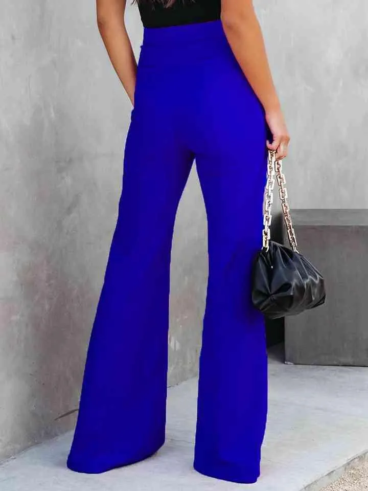 Retro Deluxe High Waist Slit Flare Pants