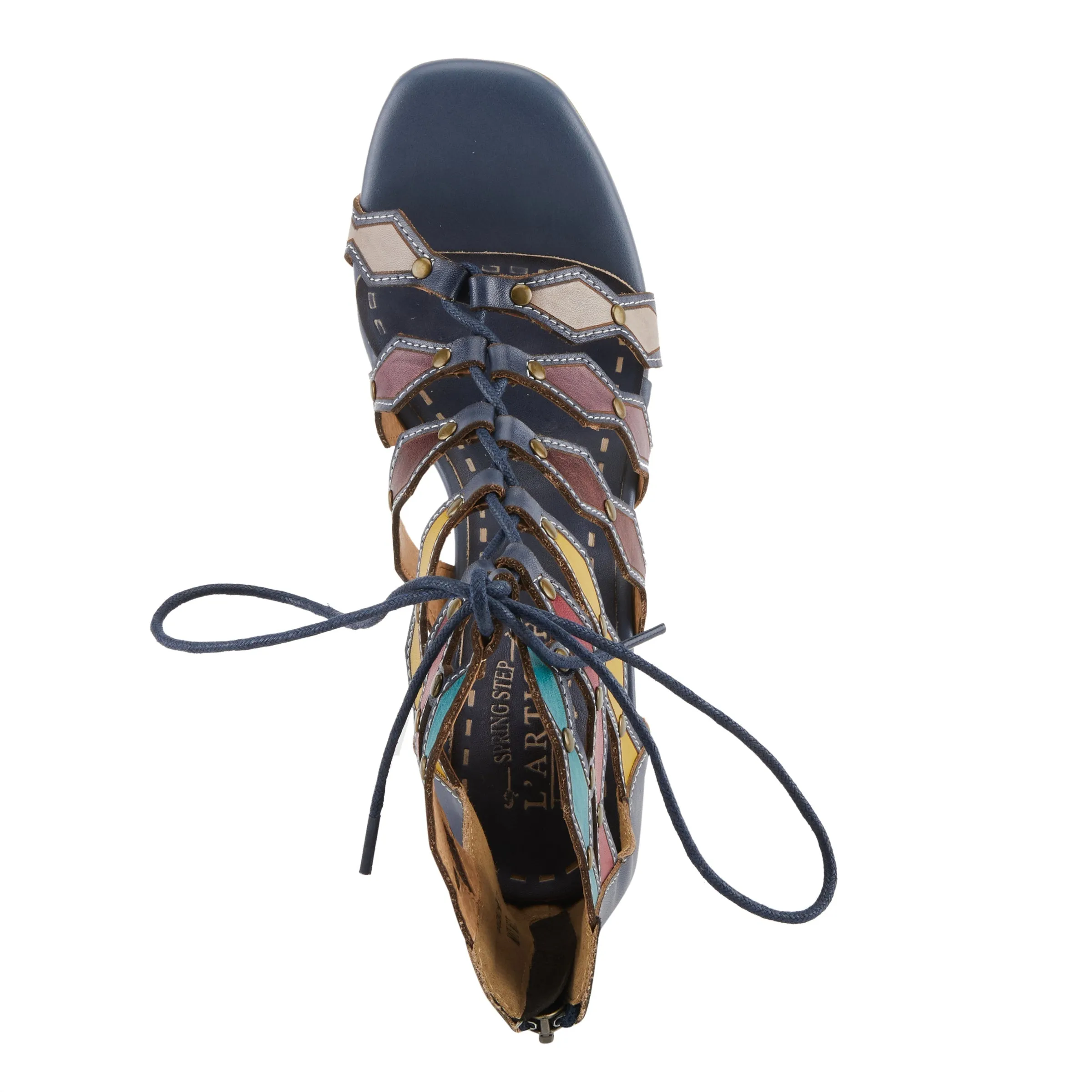 Spring Step Shoes  L'Artiste Artdeco Sandals Women's Multicolor Leather 2.75"