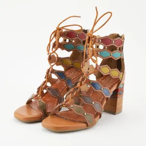 Spring Step Shoes  L'Artiste Artdeco Sandals Women's Multicolor Leather 2.75"