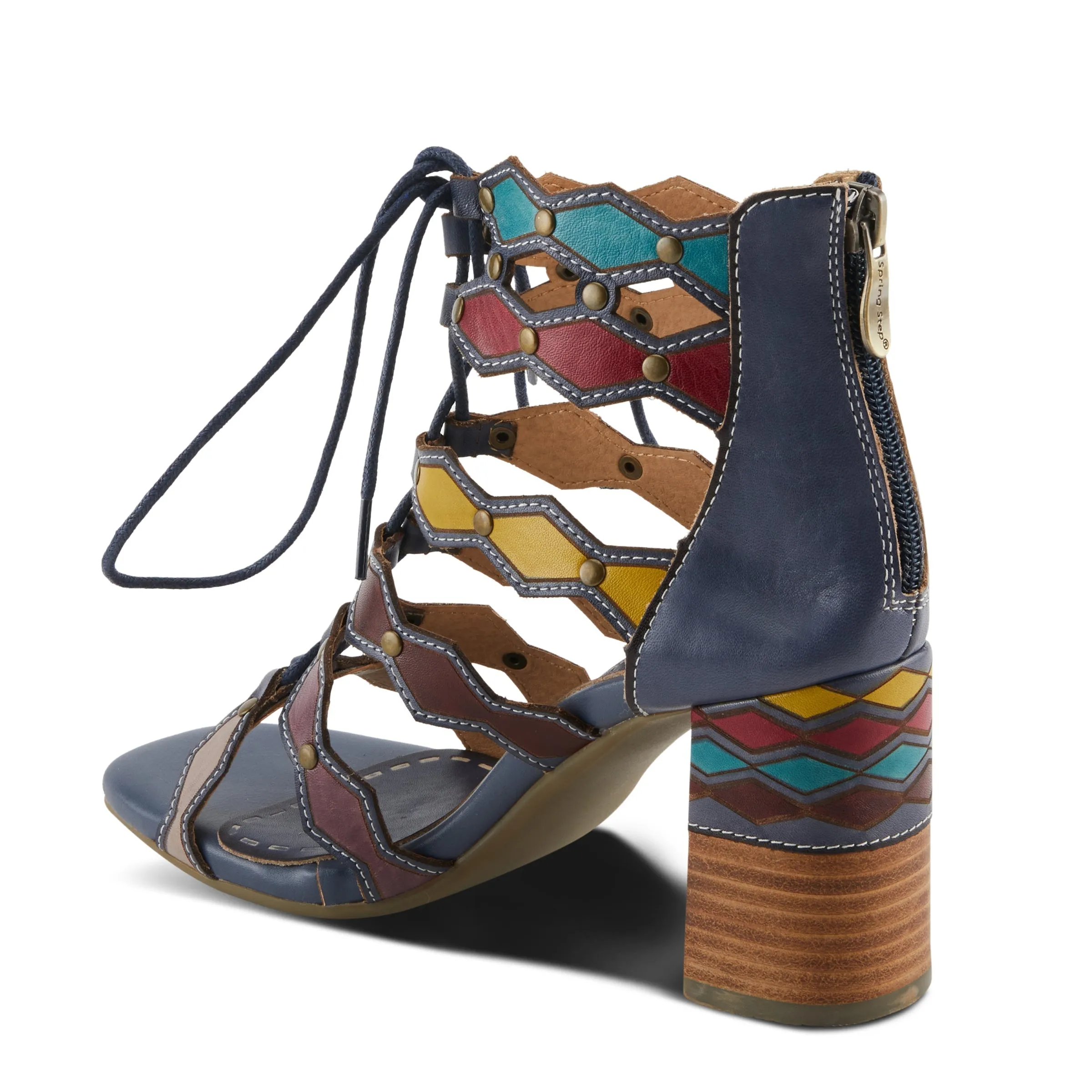 Spring Step Shoes  L'Artiste Artdeco Sandals Women's Multicolor Leather 2.75"