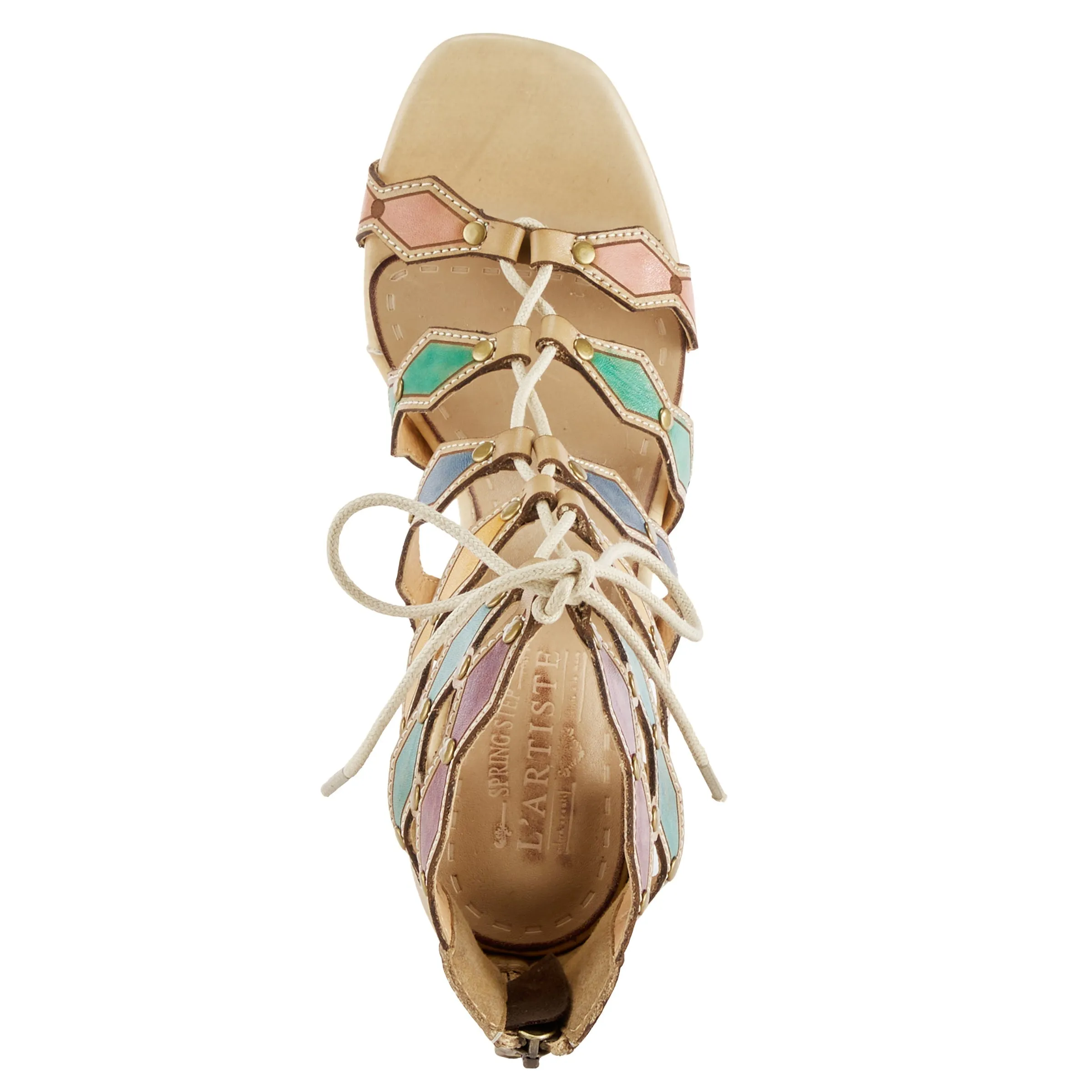 Spring Step Shoes  L'Artiste Artdeco Sandals Women's Multicolor Leather 2.75"