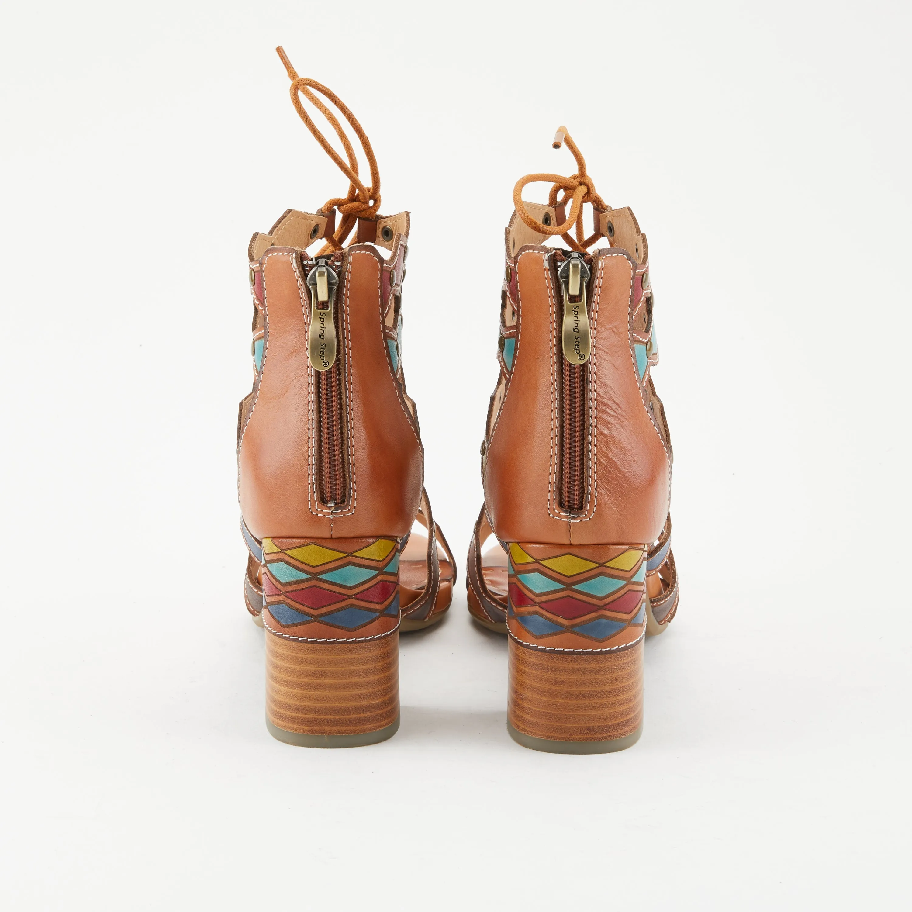 Spring Step Shoes  L'Artiste Artdeco Sandals Women's Multicolor Leather 2.75"