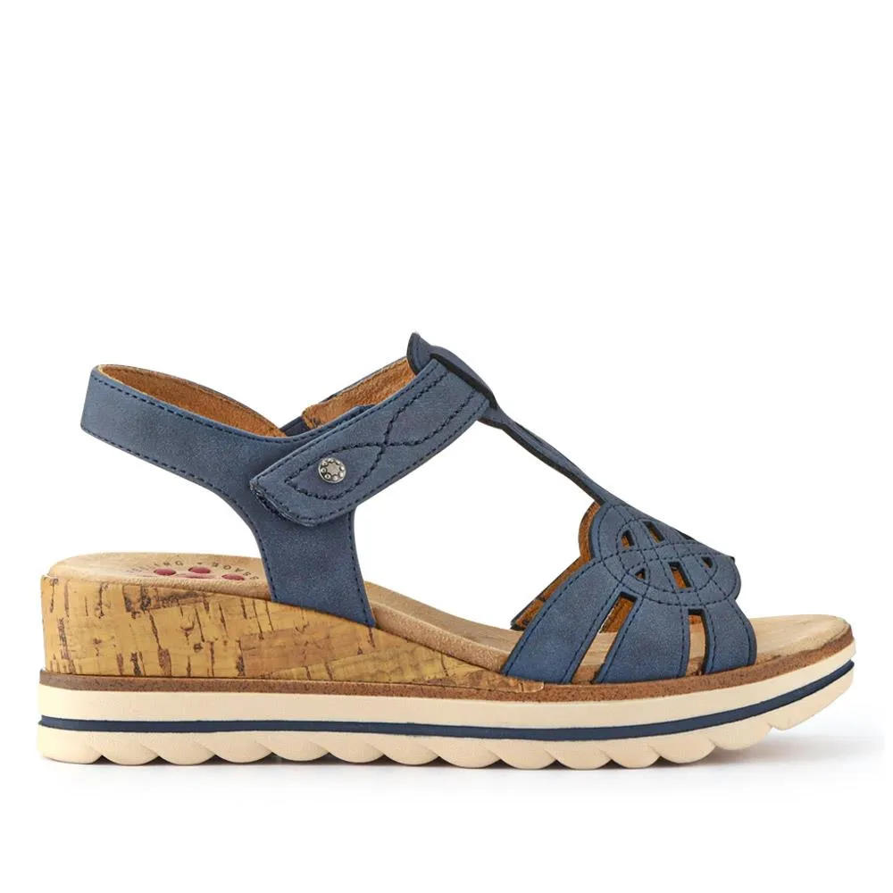 Tall Wedge-Heeled Touch-Fasten Sandals - RELIF41033 / 326 876