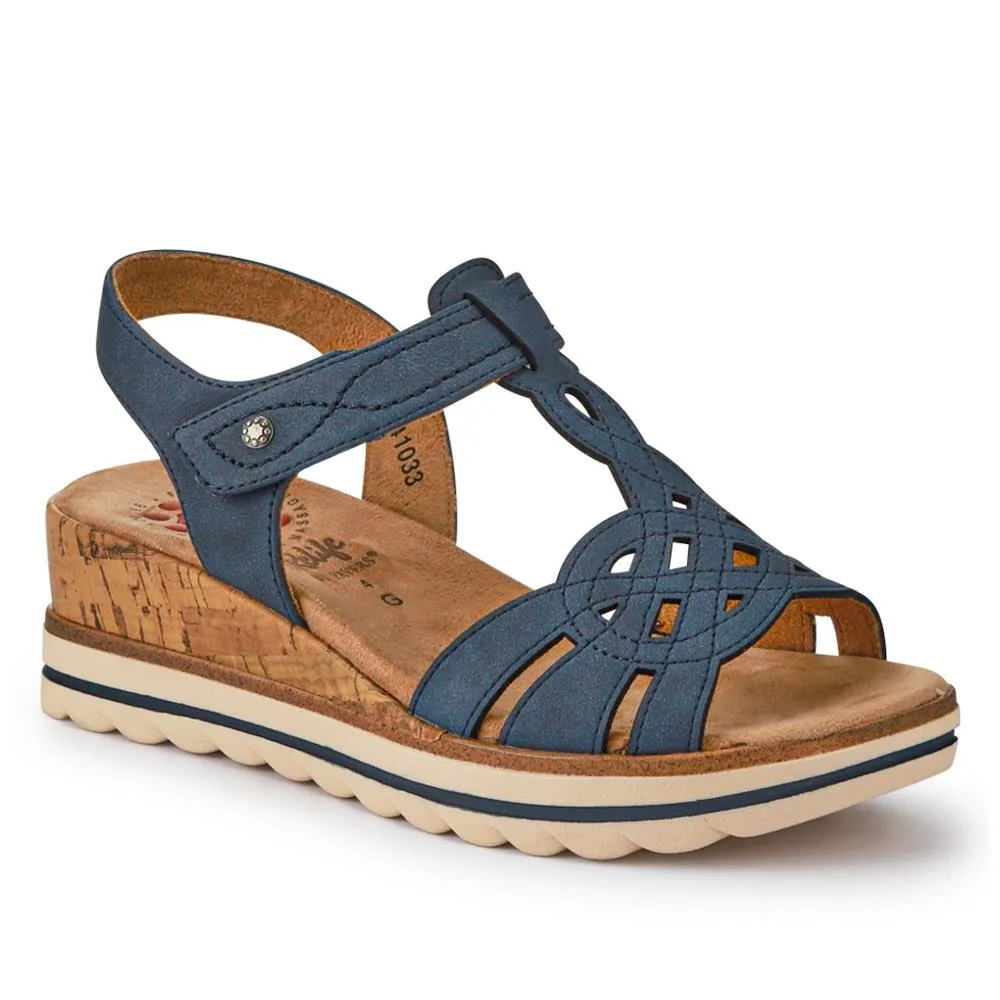 Tall Wedge-Heeled Touch-Fasten Sandals - RELIF41033 / 326 876