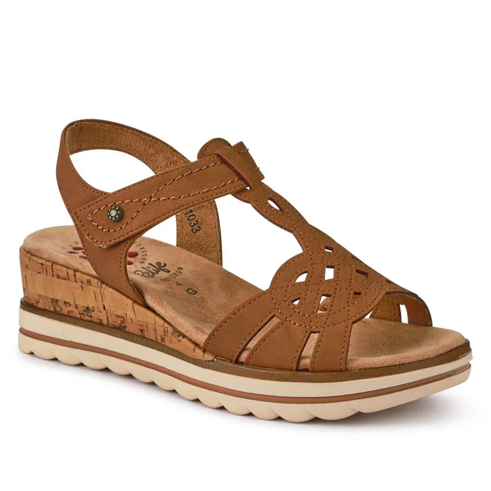 Tall Wedge-Heeled Touch-Fasten Sandals - RELIF41033 / 326 876