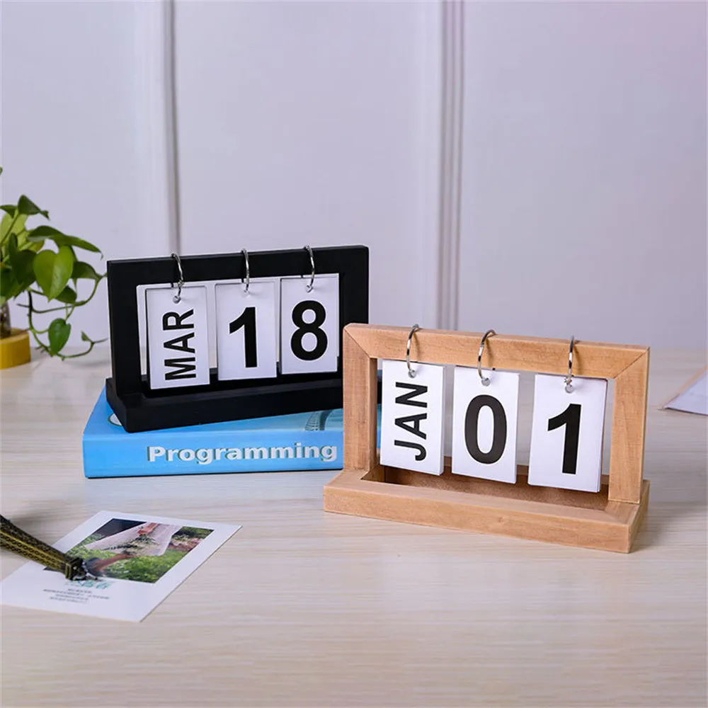 Timeless Wooden Flip Calendar