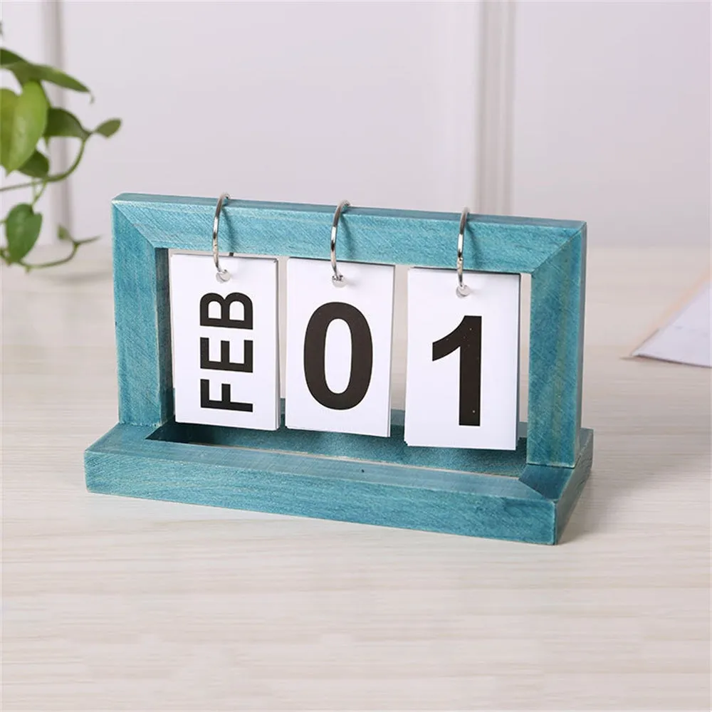 Timeless Wooden Flip Calendar