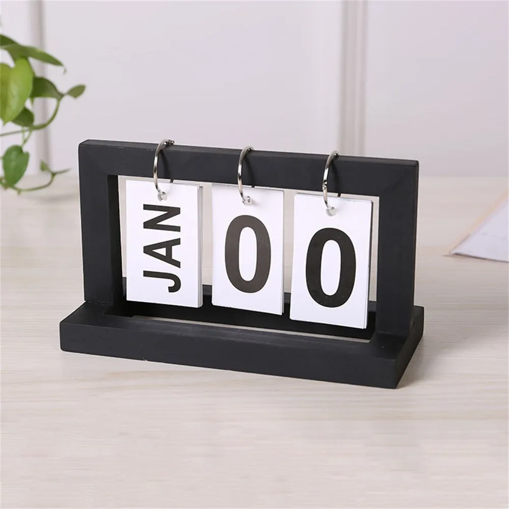 Timeless Wooden Flip Calendar