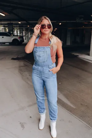 Tipton Cuffed Denim Overalls
