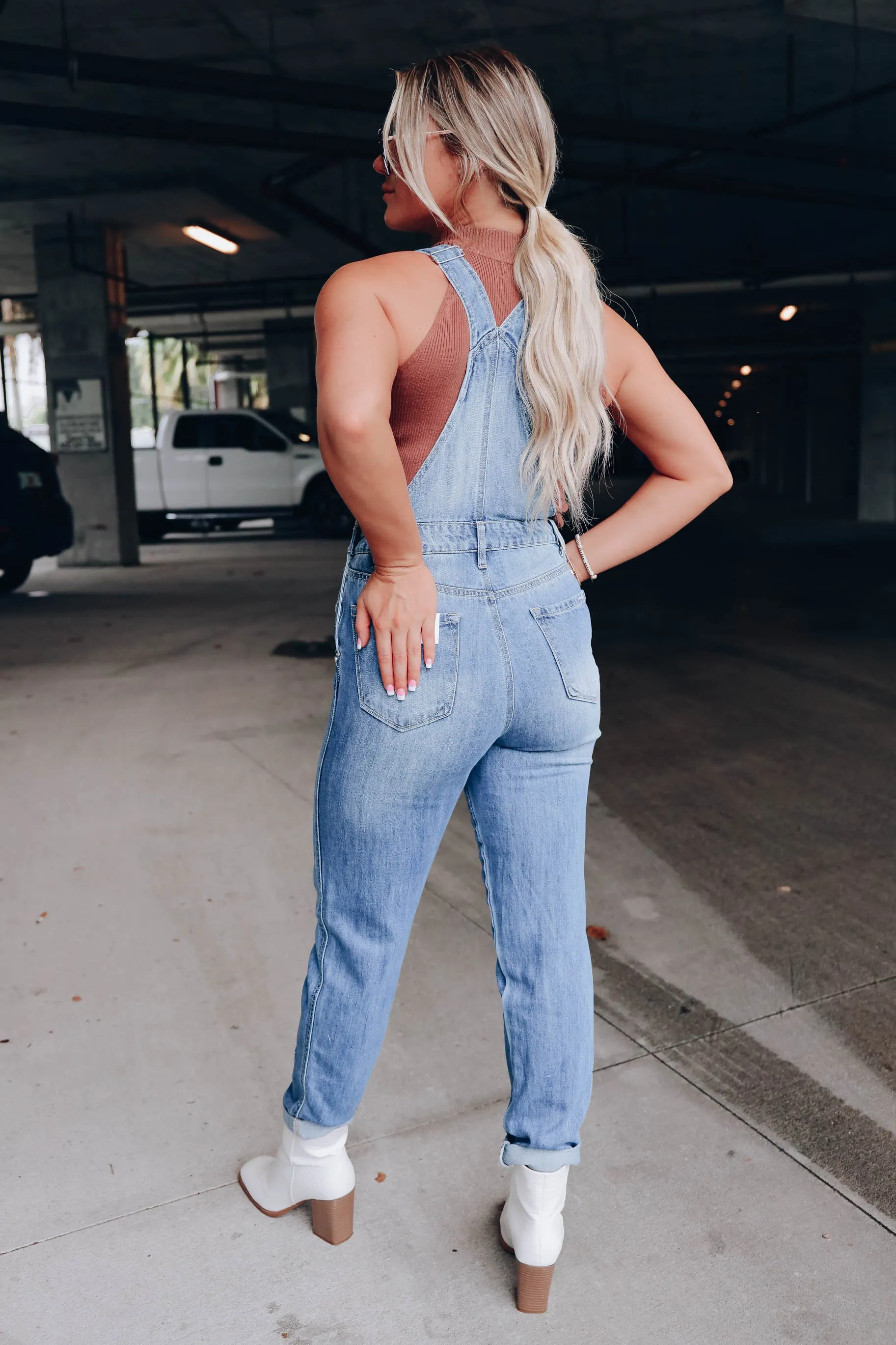 Tipton Cuffed Denim Overalls