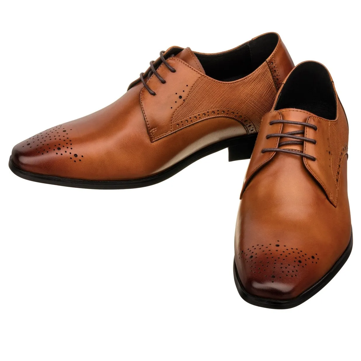 TOTO - Y6512 - 2.2 Inches Taller (Brown) - Dress Oxford - Lightweight