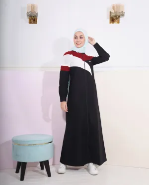 Touch Of Red Smart Black Jilbab