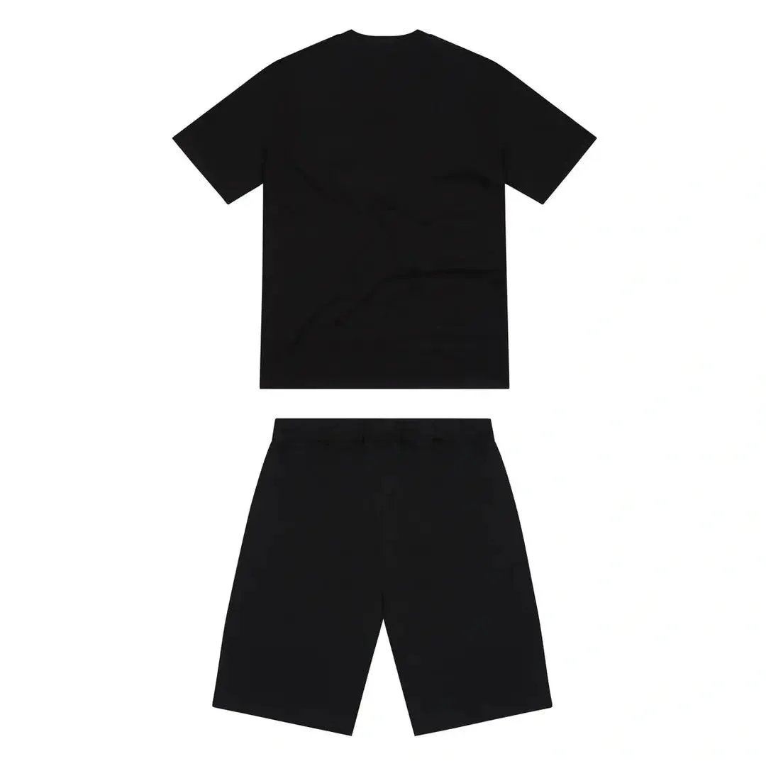 TRAPSTAR IRONGATE ARCH CHENILLE SHORT SET - BLACK ICE EDITION