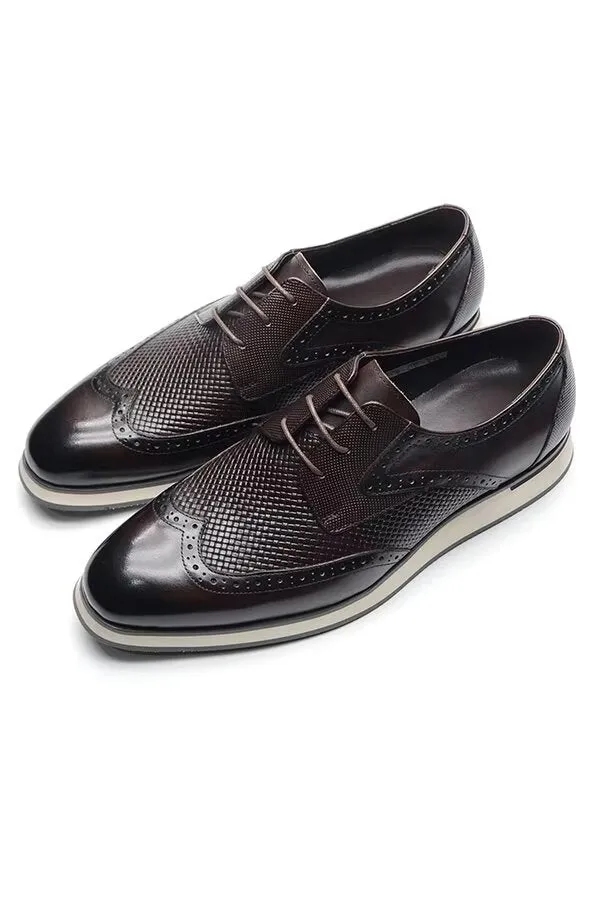Veltique Croc-Textured Lace Brogues