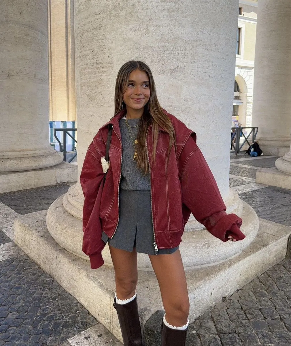 Vrouwen Bomberjack Oversized Hittebestendig Casual