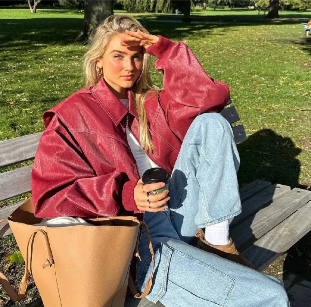 Vrouwen Bomberjack Oversized Hittebestendig Casual