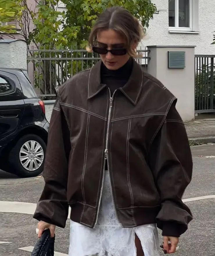Vrouwen Bomberjack Oversized Hittebestendig Casual